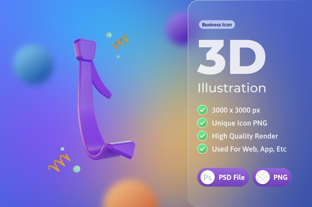 PSD gratuit 3d icône affaires, cravate