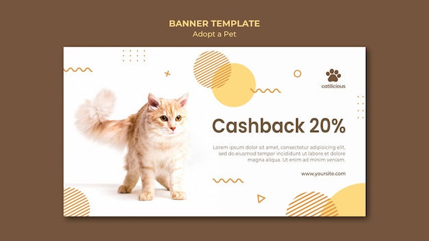 PSD gratuit adoptez un modèle de conception de bannière pour animaux de compagnie