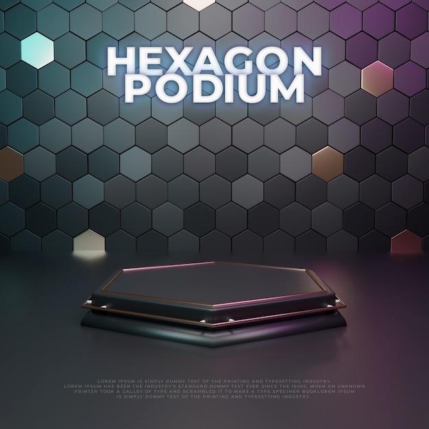 AFFICHAGE DU PRODUIT HEXAGON 3D PODIUM