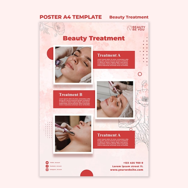 PSD gratuit affiche de soins de beauté