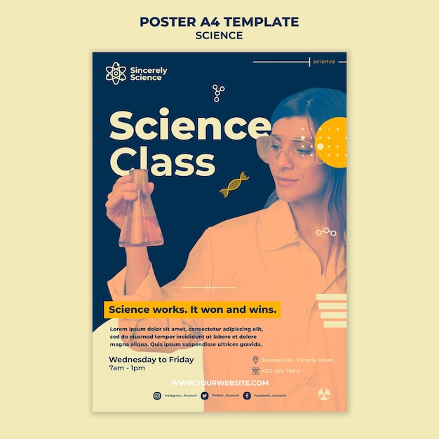 Affiche verticale pour la classe de sciences