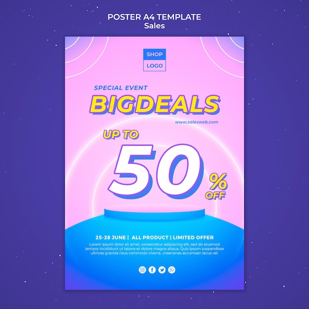 PSD gratuit affiche verticale pour super vente