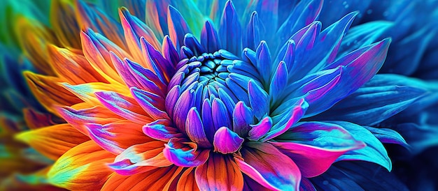 PSD gratuit agrandi de fleurs colorées generative ai