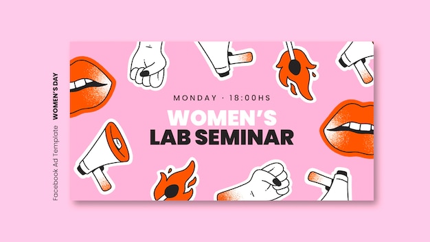 PSD gratuit bannière du séminaire de laboratoire féminin