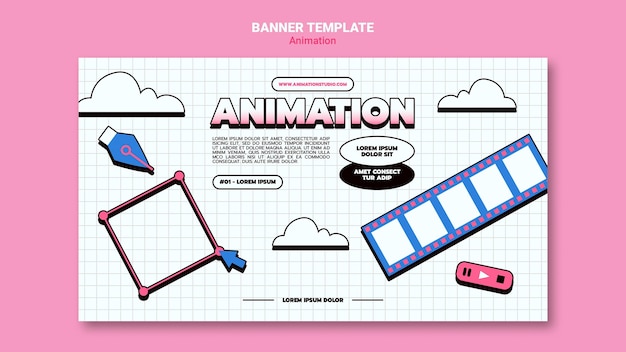 PSD gratuit bannière horizontale pour l'animation par ordinateur