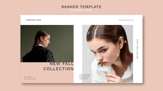 PSD gratuit bannière horizontale pour magasin de mode en ligne minimaliste