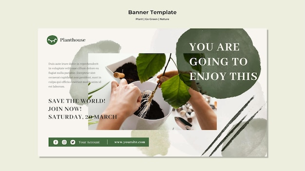 PSD gratuit bannière de la nature verte