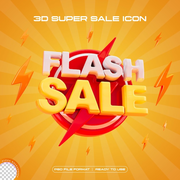 PSD gratuit bannière de promotion en 3d à la vente flash