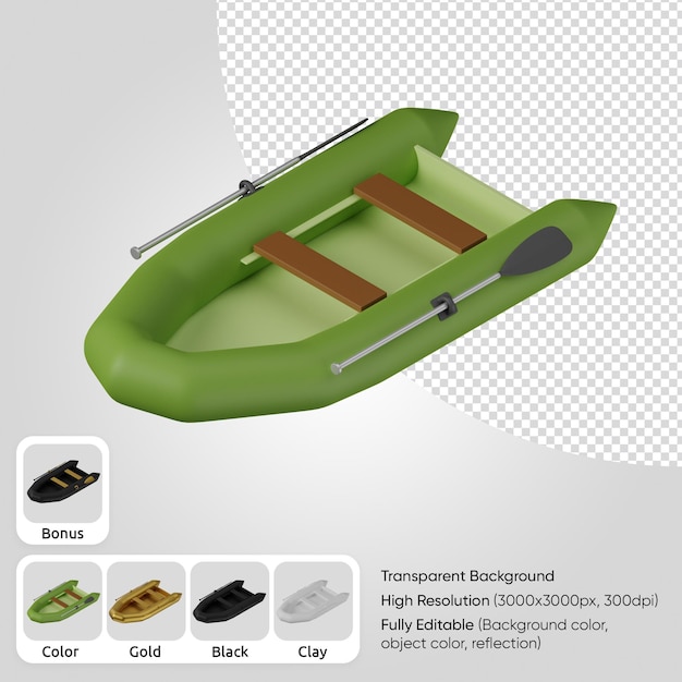 PSD gratuit bateau gonflable 3d