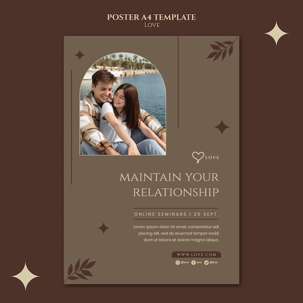 PSD gratuit beau modèle d'impression de couple