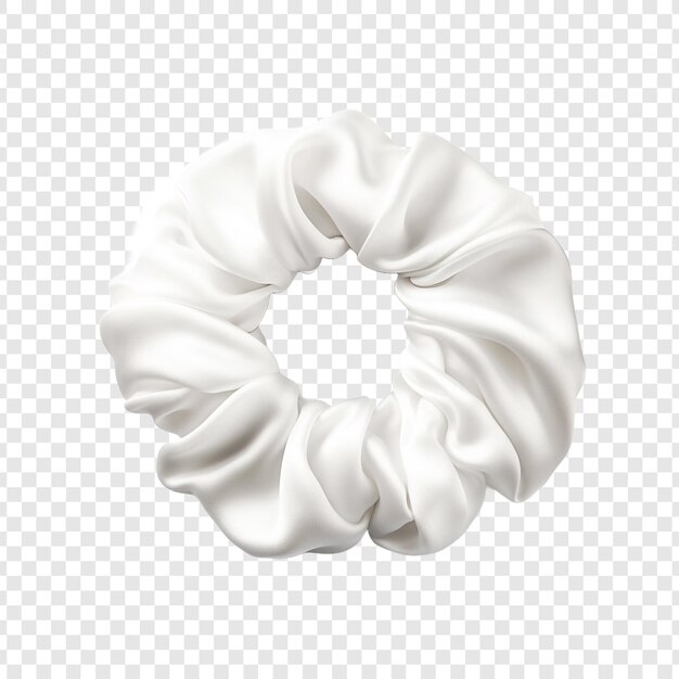 PSD gratuit beau scrunchie en soie blanche isolé sur un fond transparent