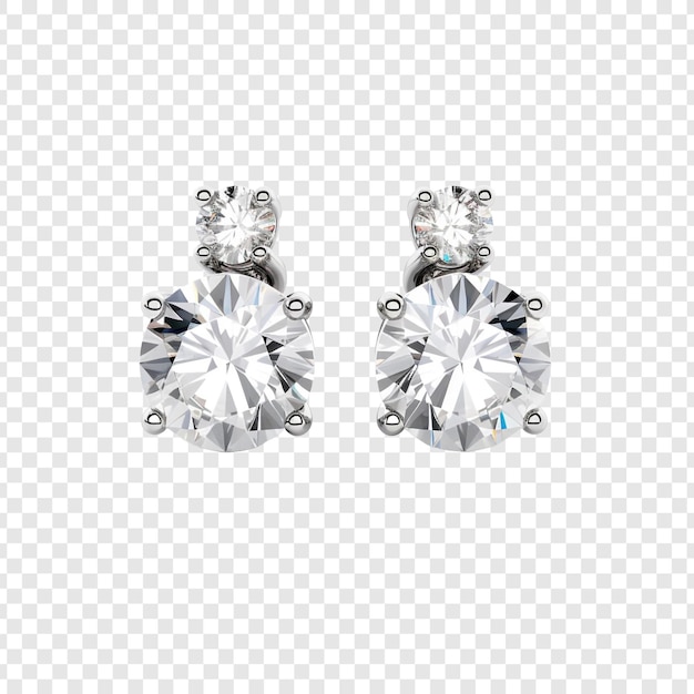 PSD gratuit boucles d'oreilles en diamant de luxe png isolées sur fond transparent