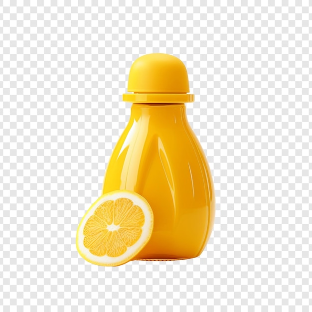 PSD gratuit bouteille de jus de citron isolée sur un fond transparent