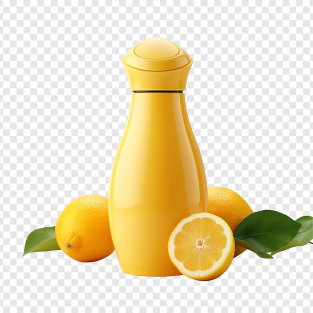 PSD gratuit bouteille de jus de citron isolée sur un fond transparent