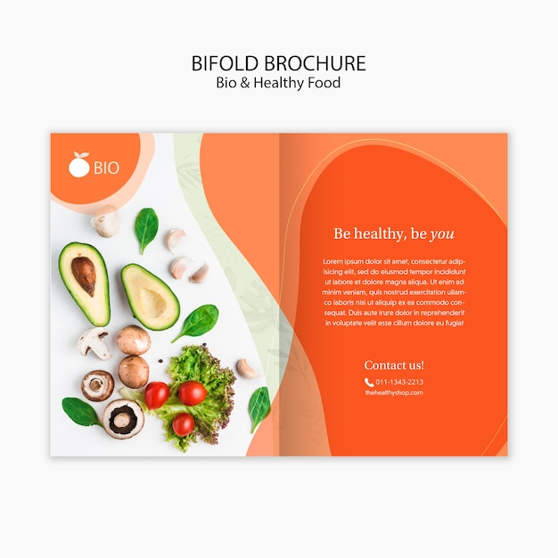 PSD gratuit brochure bidolf bio & healthy food concept