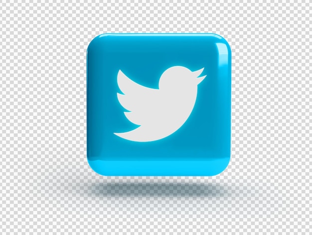 Carré 3D avec logo Twitter