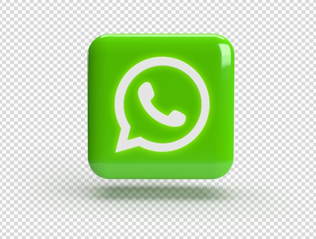 Carré 3D avec logo WhatsApp