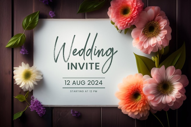 PSD gratuit cartes de voeux d'invitation de mariage style vintage élégant