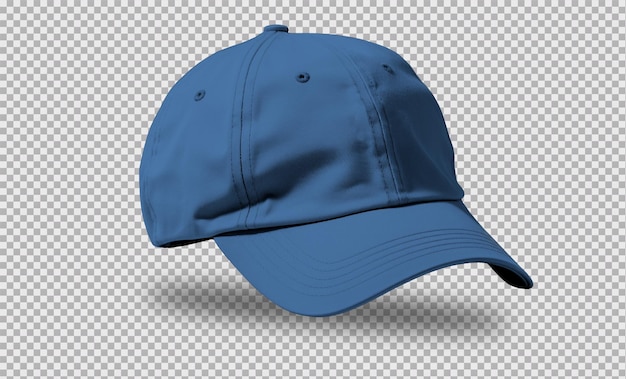 Casquette bleue isolée sur fond transparent