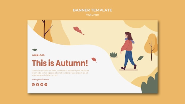 Ceci est un modèle de bannière d'automne