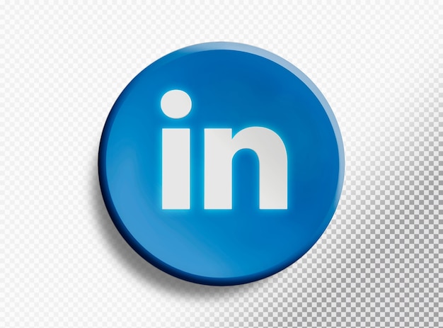 PSD gratuit cercle 3d avec logo linkedin isolé sur fond transparent