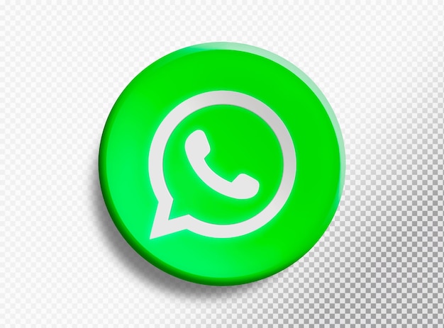 Cercle 3D avec logo WhatsApp isolé sur fond transparent