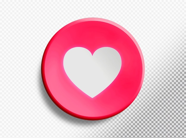 PSD gratuit cercle 3d avec symbole d'amour isolé sur fond transparent