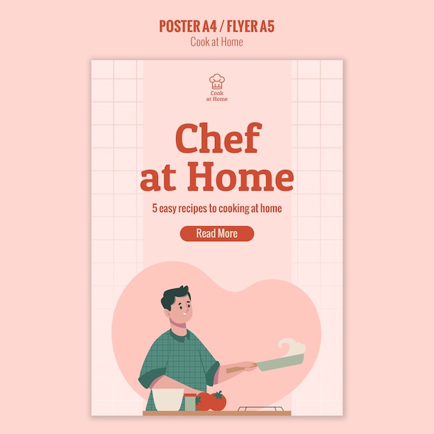 PSD gratuit chef à la maison conception d'affiche