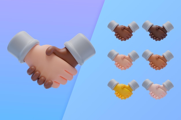 PSD gratuit collection 3d avec les mains tremblantes d'accord