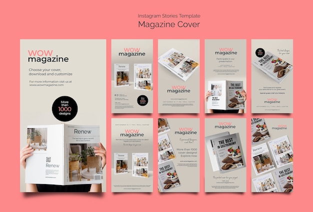 PSD gratuit collection d'histoires instagram d'affaires de magazine