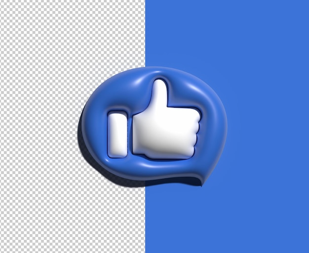 PSD gratuit comme thumbs up icône 3d fichier psd transparent