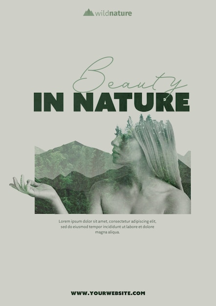 PSD gratuit concept de modèle avec design nature sauvage