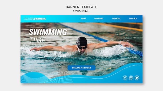 PSD gratuit concept de natation pour bannière