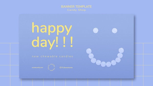 PSD gratuit conception de bannière pour le modèle de magasin de bonbons