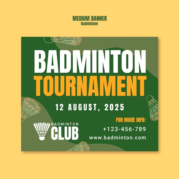 PSD gratuit conception du modèle de badminton