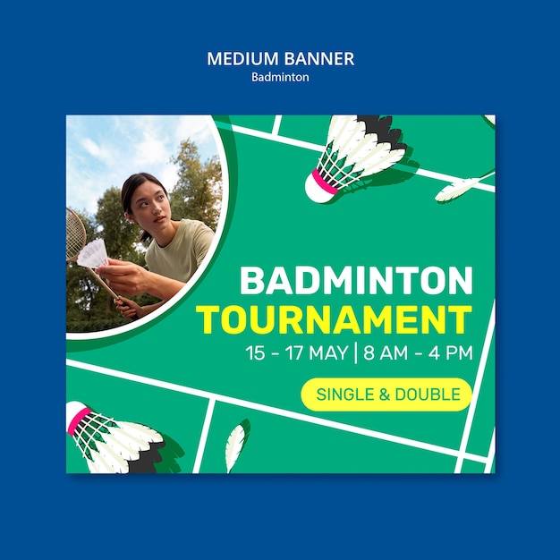 PSD gratuit conception du modèle de badminton