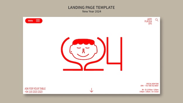 PSD gratuit conception du modèle du nouvel an 2024