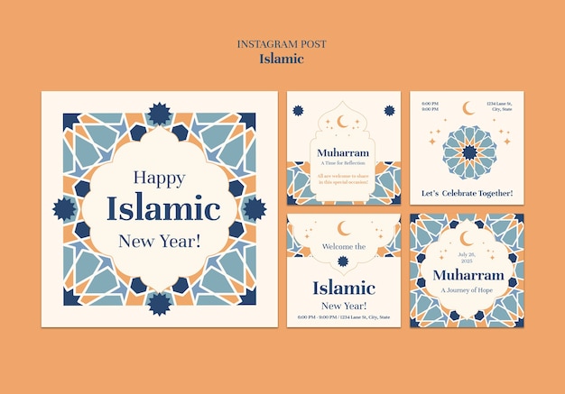 PSD gratuit la conception du modèle islamique d'instagram