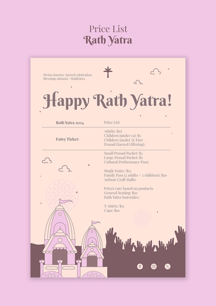 PSD gratuit la conception du modèle de rath yatra