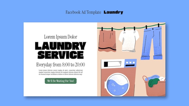 PSD gratuit conception du modèle de service de blanchisserie