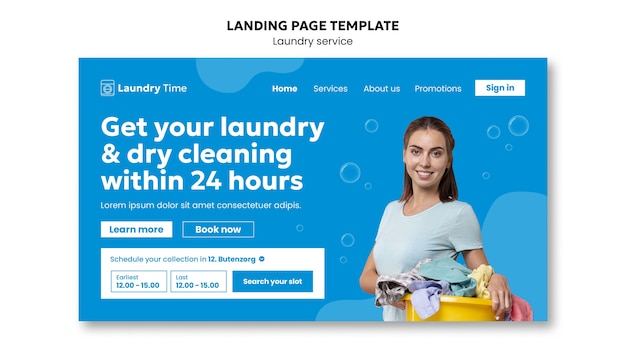 PSD gratuit conception du modèle de service de blanchisserie