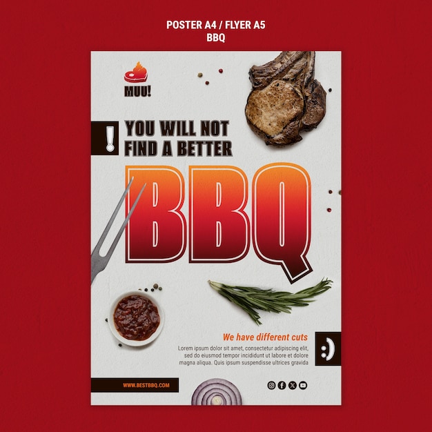 PSD gratuit conception de modèle de barbecue