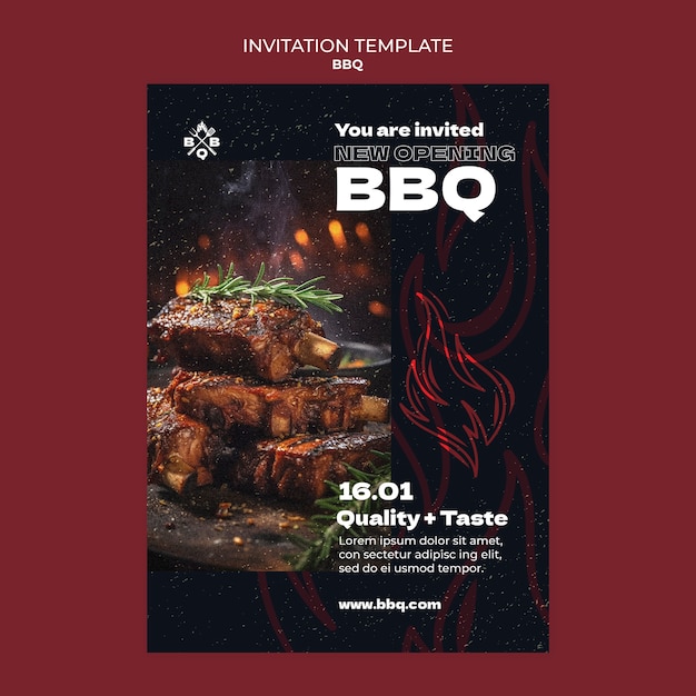 PSD gratuit conception de modèle de barbecue