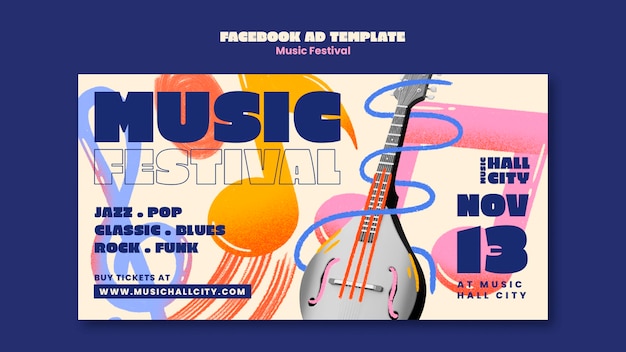 PSD gratuit conception de modèle de festival de musique