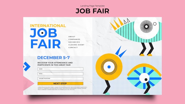 PSD gratuit conception d'un modèle de foire à l'emploi