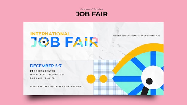 PSD gratuit conception d'un modèle de foire à l'emploi