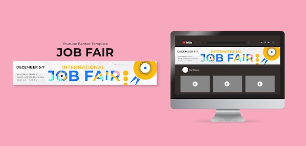 PSD gratuit conception d'un modèle de foire à l'emploi