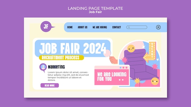 PSD gratuit conception d'un modèle de foire à l'emploi