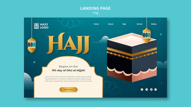 PSD gratuit conception de modèle de hajj