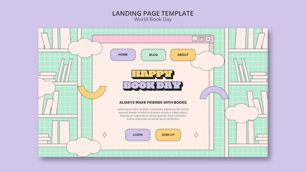 PSD gratuit conception de modèle de journée mondiale du livre